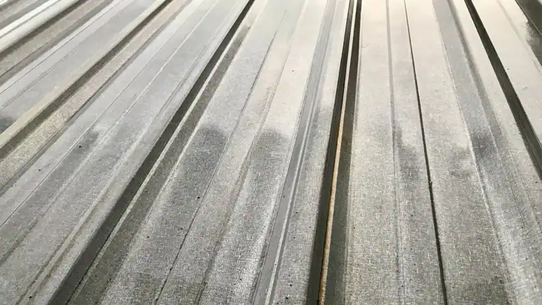 Metal roof showing early signs of oxidation