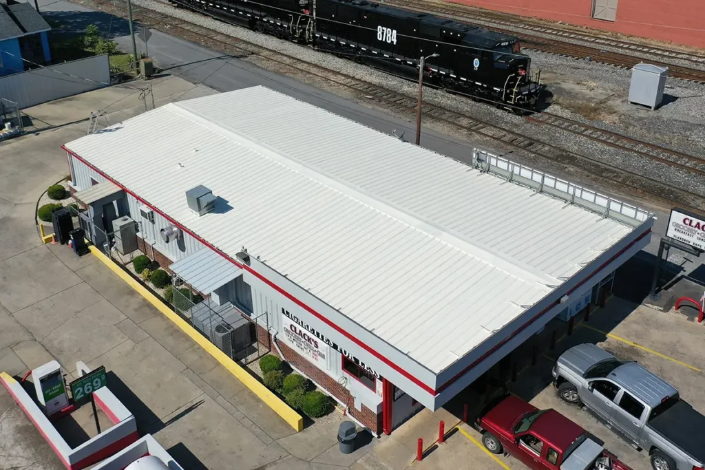Met-A-Sil system on convenient store metal roof