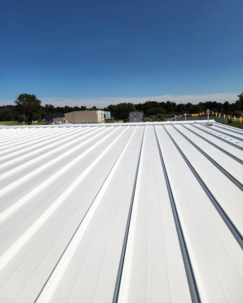 Met-A-Sil on large standing seam metal roof