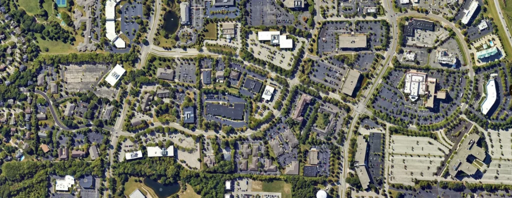 Arial view of commercial business park