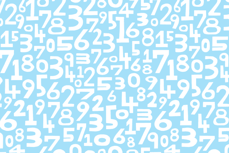 Baby blue background with numbers covering the surface, used to demonstrate the number of leads coming in.